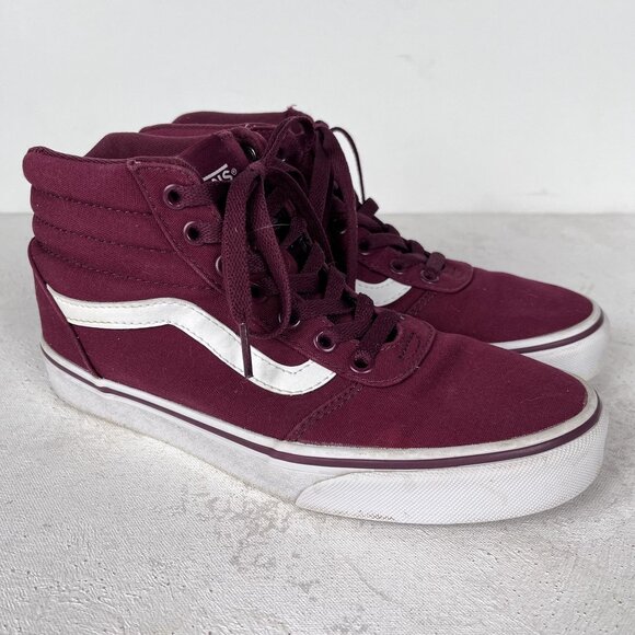Vans Old Skool Sk8 Womens Canvas Marron White Sneakers Sz 7.5 - Picture 7 of 9